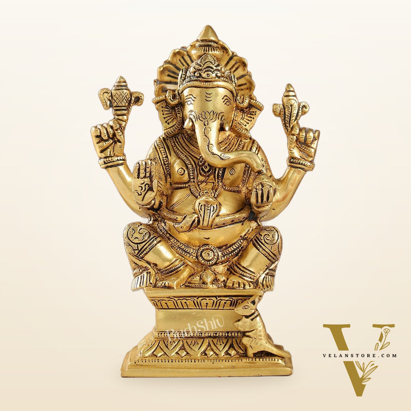 Brass Superfine Handcrafted Ganesha idol 7.5"