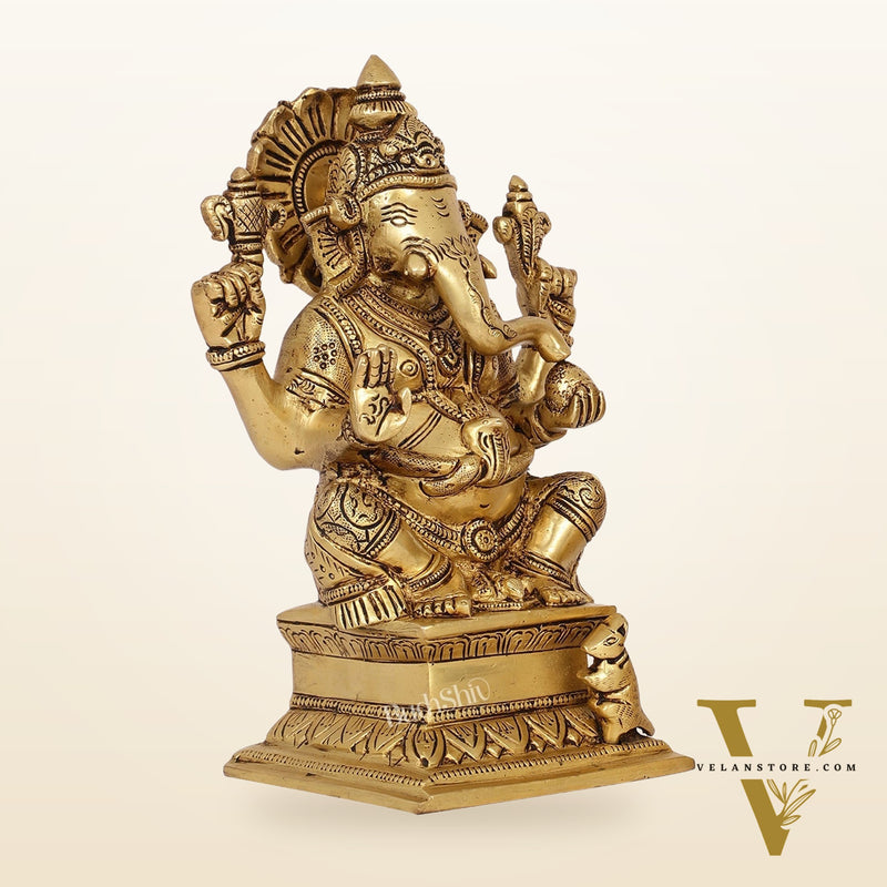 Brass Superfine Handcrafted Ganesha idol 7.5"
