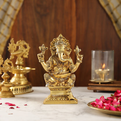 Brass Superfine Handcrafted Ganesha idol 7.5"