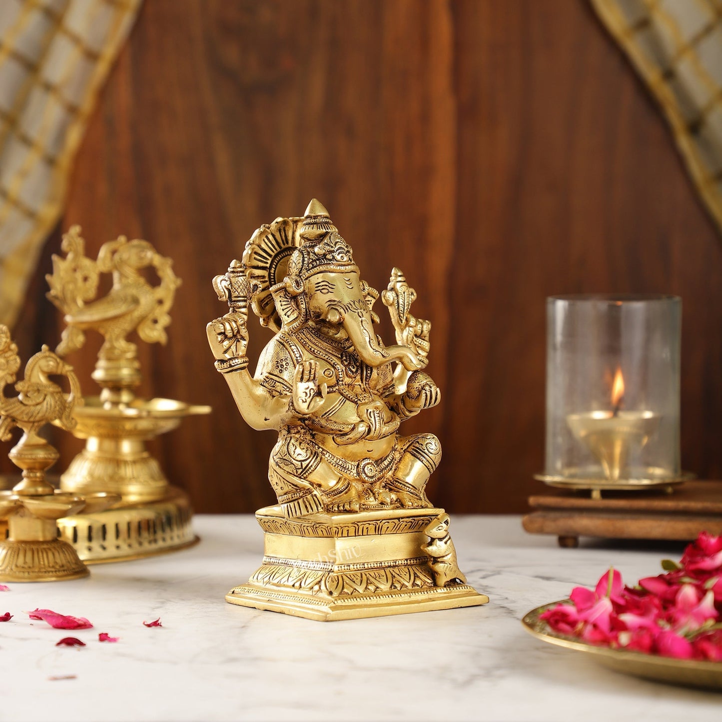 Brass Superfine Handcrafted Ganesha idol 7.5"
