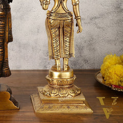 Brass Superfine Handcrafted Idols of Tirupati Balaji , Bhudevi, and Sridevi 18"