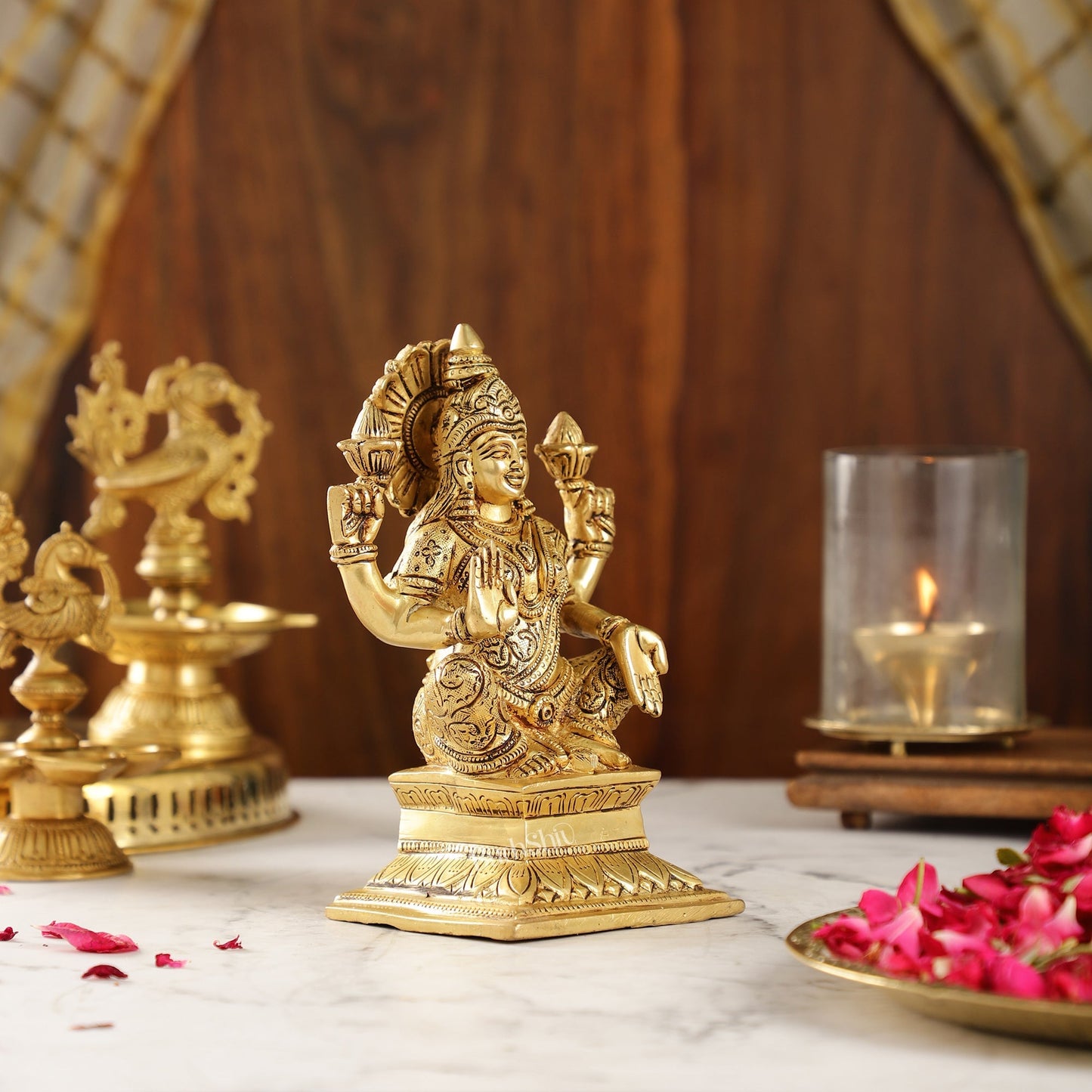 Brass Superfine Handcrafted lakshmi idol 7.5"