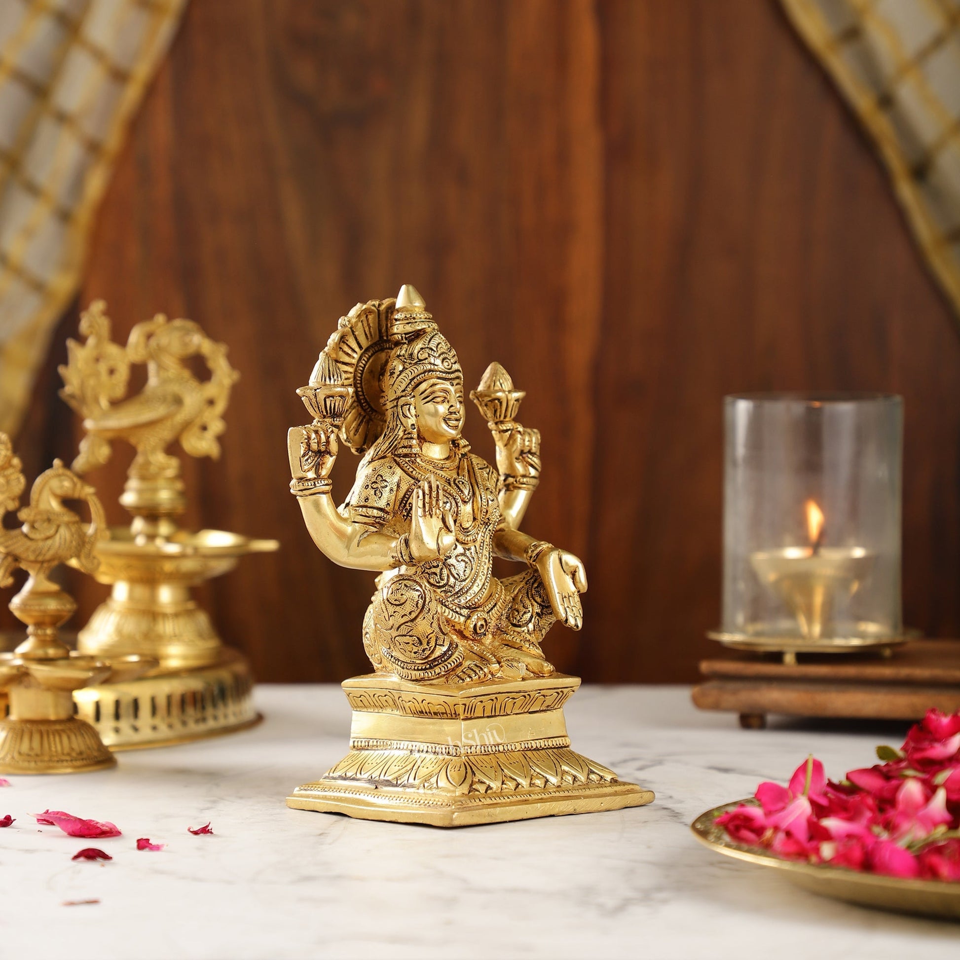 Brass Superfine Handcrafted lakshmi idol 7.5"