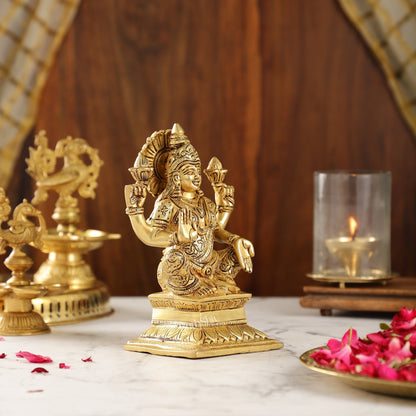 Brass Superfine Handcrafted lakshmi idol 7.5"
