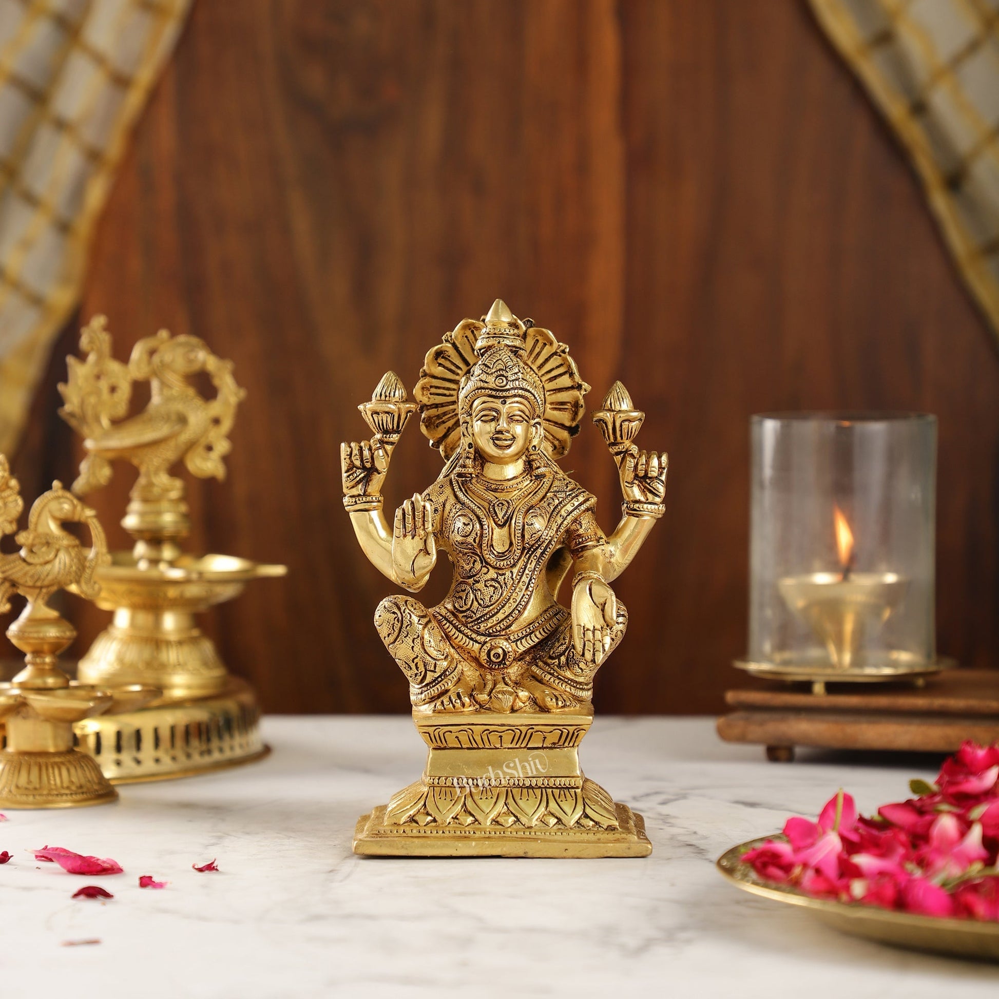 Brass Superfine Handcrafted lakshmi idol 7.5"