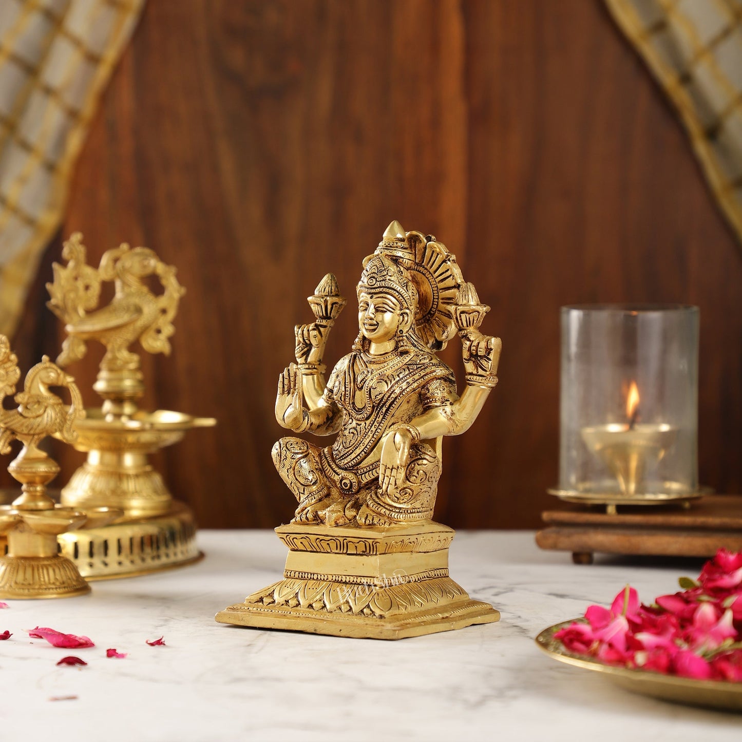 Brass Superfine Handcrafted lakshmi idol 7.5"