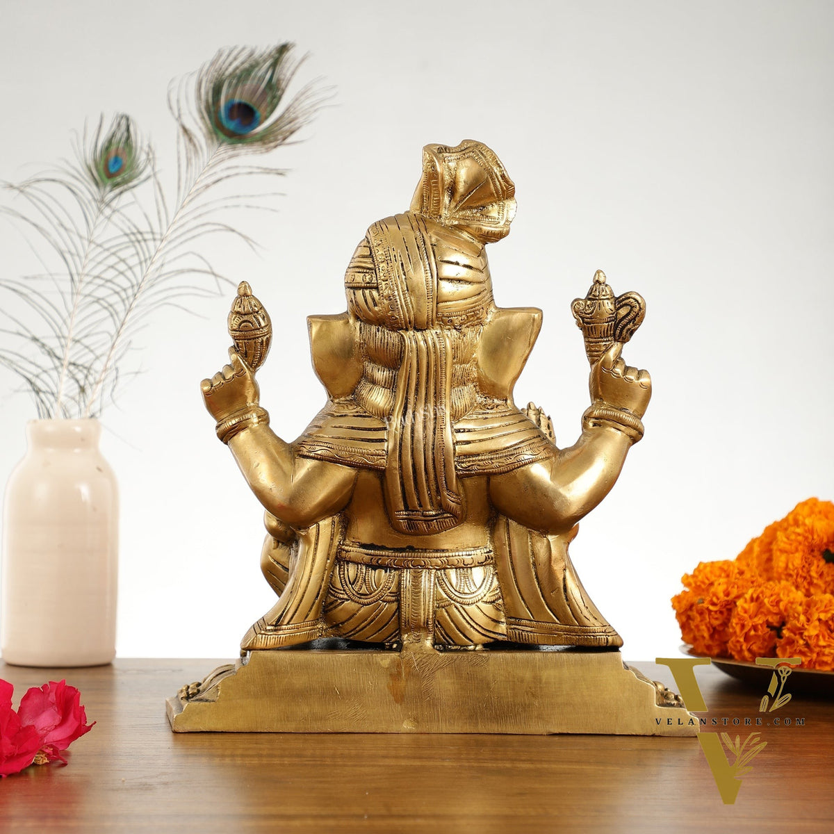 Brass Superfine Handcrafted Lord Ganesha Idol - 11 Inch