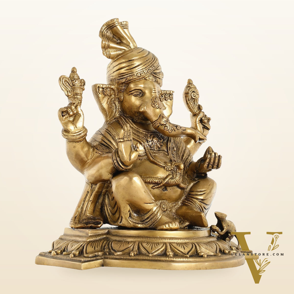 Brass Superfine Handcrafted Lord Ganesha Idol - 11 Inch