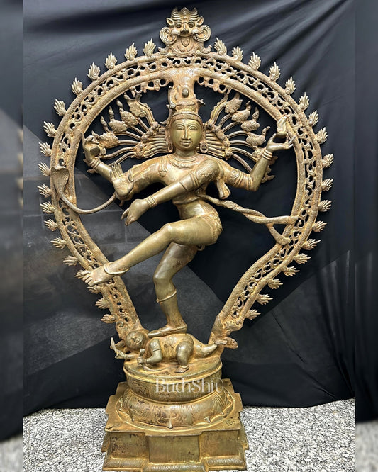 Brass Superfine Handcrafted Nataraja Statue - Bronze Finish  - 56 Inch