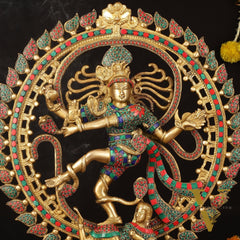 Brass Superfine Handcrafted Nataraja Statue with Meenakari - 21" Height