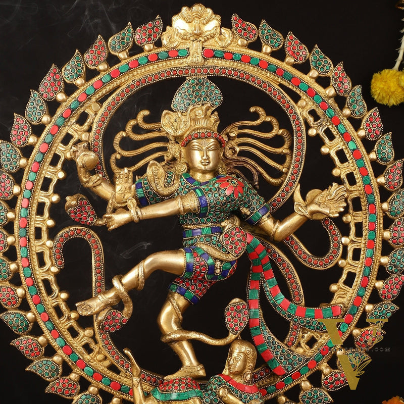 Brass Superfine Handcrafted Nataraja Statue with Meenakari - 21" Height