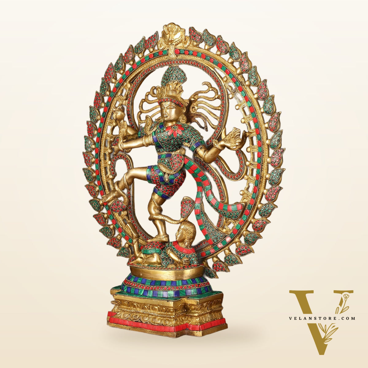 Brass Superfine Handcrafted Nataraja Statue with Meenakari - 21" Height