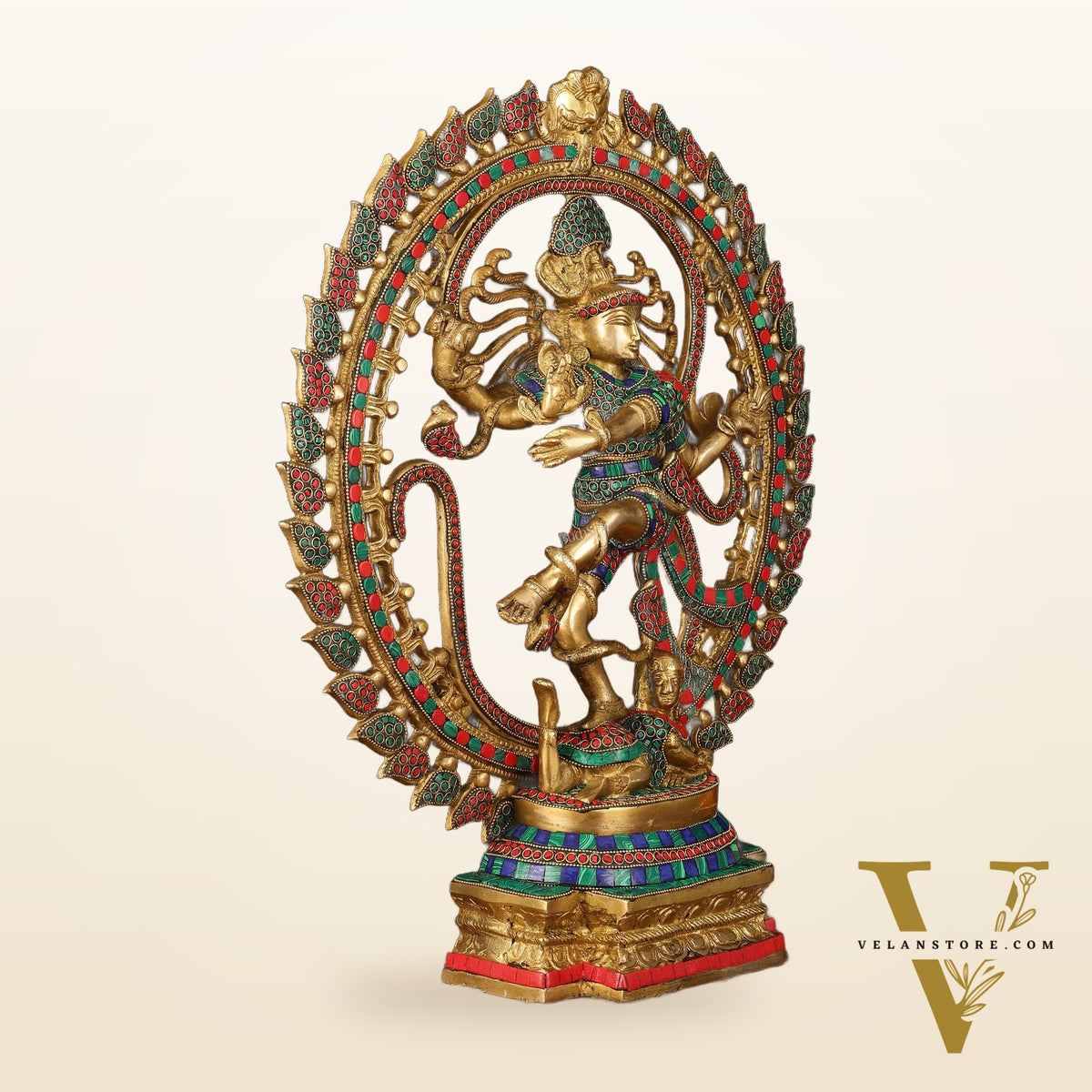 Brass Superfine Handcrafted Nataraja Statue with Meenakari - 21" Height