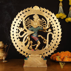Brass Superfine Handcrafted Nataraja Statue with Meenakari - 21" Height
