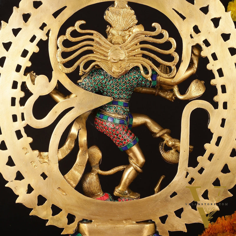 Brass Superfine Handcrafted Nataraja Statue with Meenakari - 21" Height