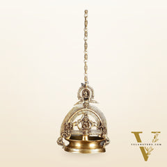 Brass Superfine Hanging Gajalakshmi Oil Lamp - Large Diya with Chain