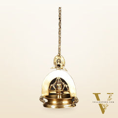 Brass Superfine Hanging Gajalakshmi Oil Lamp - Large Diya with Chain