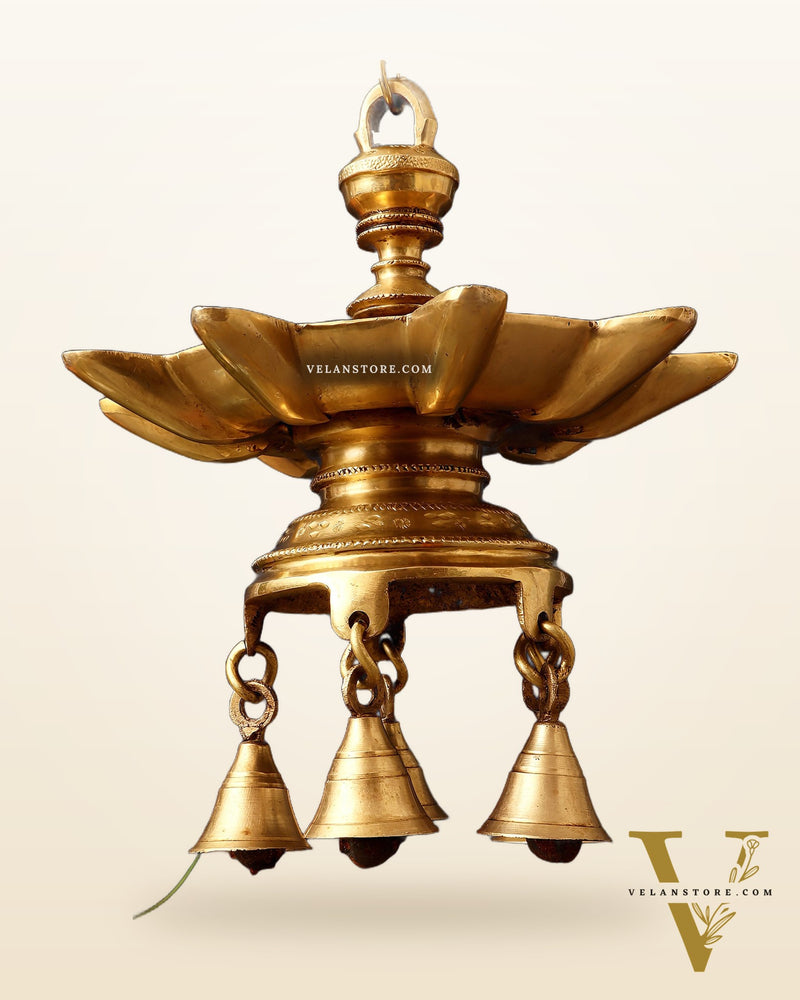 Brass Superfine Hanging Lamp with Bells | 26"