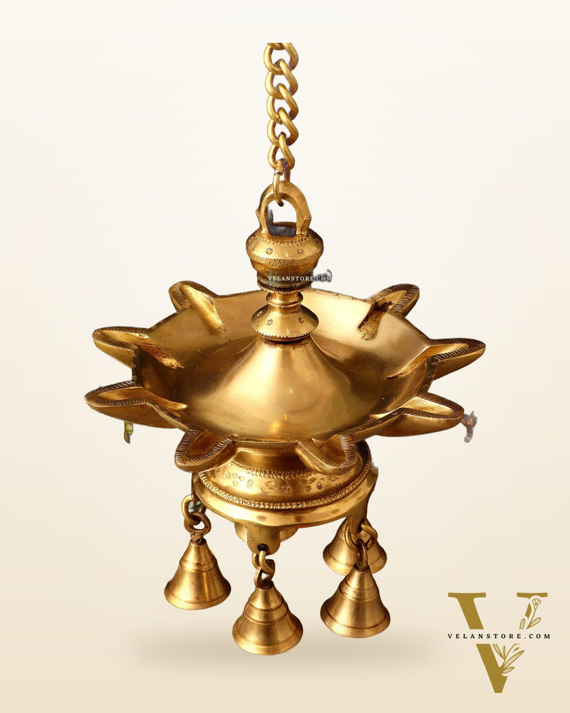 Brass Superfine Hanging Lamp with Bells | 26"
