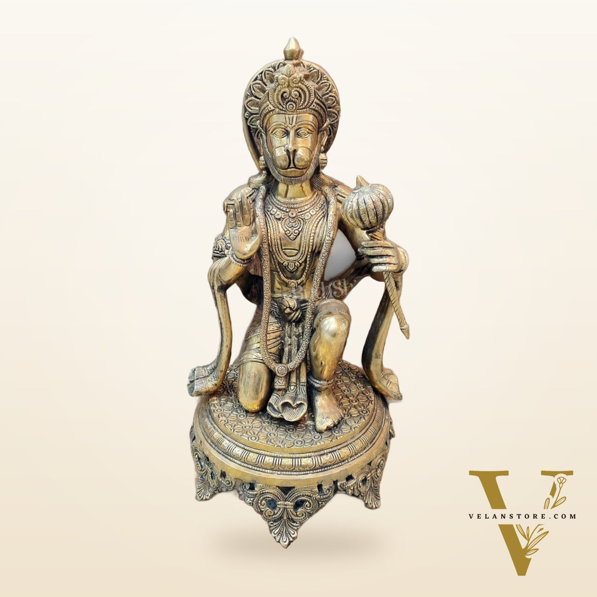 Brass Superfine Hanuman Statue | 20" Height | Blessing Pose