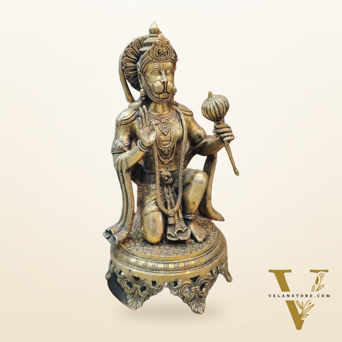 Brass Superfine Hanuman Statue | 20" Height | Blessing Pose