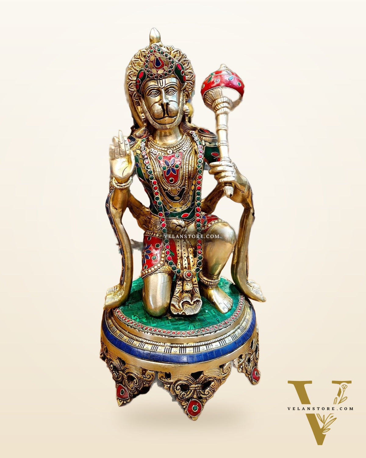 Brass Superfine Hanuman Statue | 20" Height | Blessing Pose