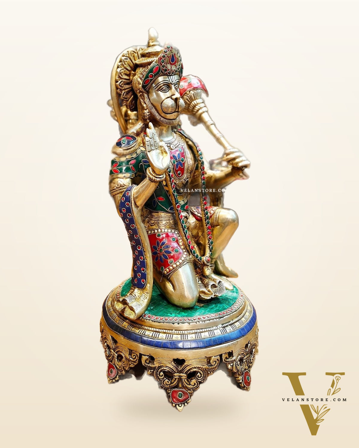 Brass Superfine Hanuman Statue | 20" Height | Blessing Pose