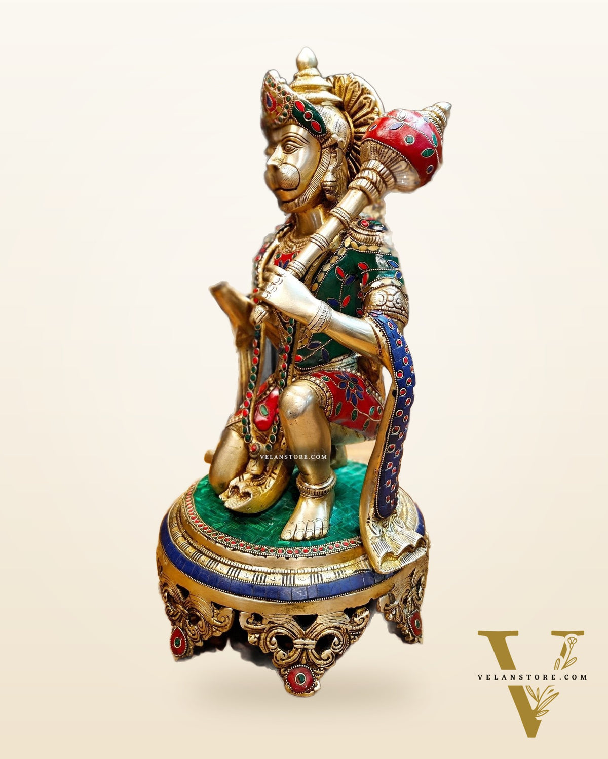 Brass Superfine Hanuman Statue | 20" Height | Blessing Pose