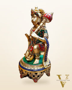 Brass Superfine Hanuman Statue | 20" Height | Blessing Pose