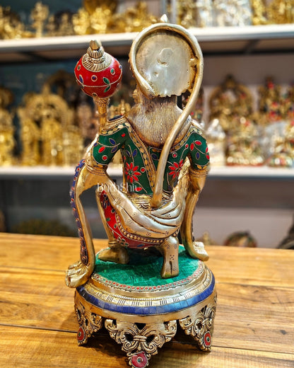 Brass Superfine Hanuman Statue | 20" Height | Blessing Pose