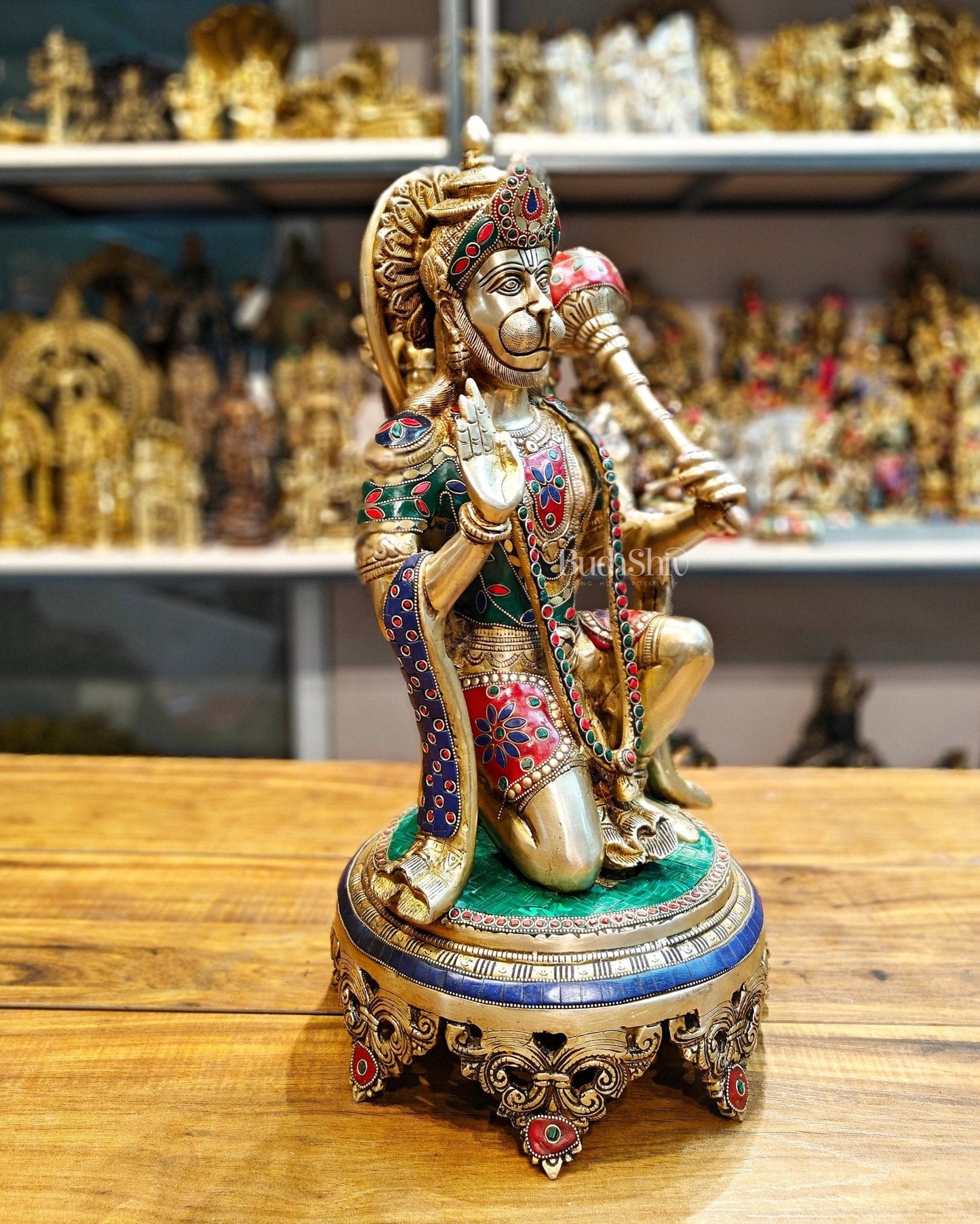 Brass Superfine Hanuman Statue | 20" Height | Blessing Pose
