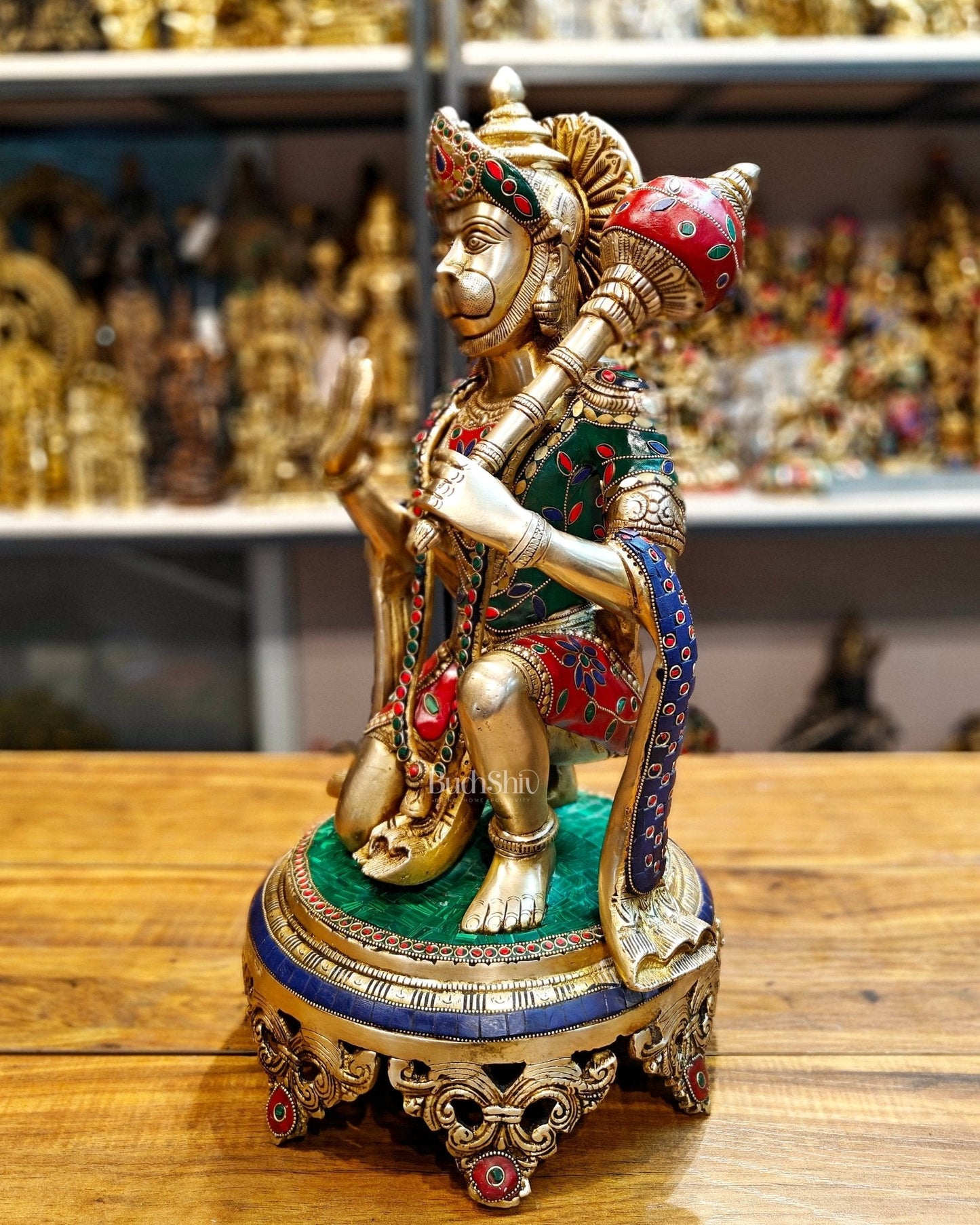 Brass Superfine Hanuman Statue | 20" Height | Blessing Pose