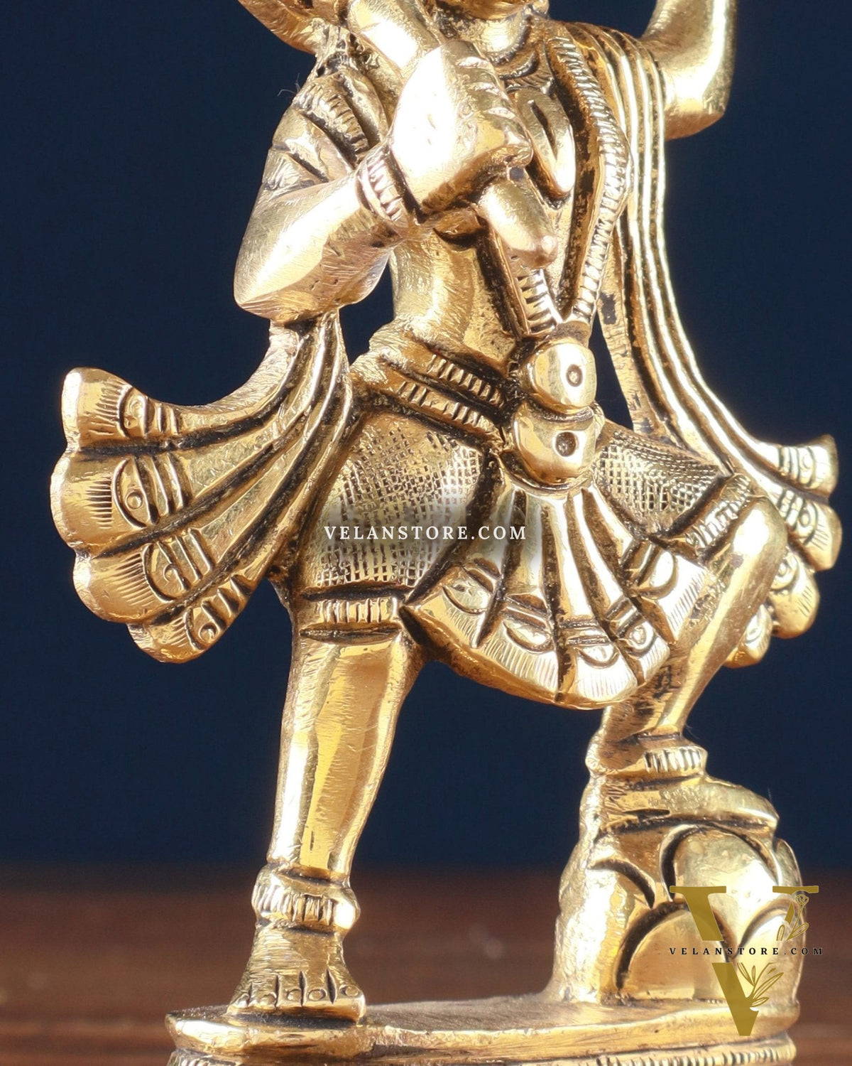 Brass Superfine Hanuman Statue | Sanjeevani Mountain | 5.5" Height
