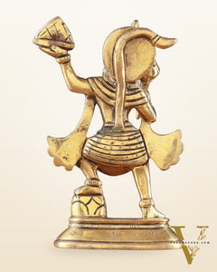 Brass Superfine Hanuman Statue | Sanjeevani Mountain | 5.5" Height