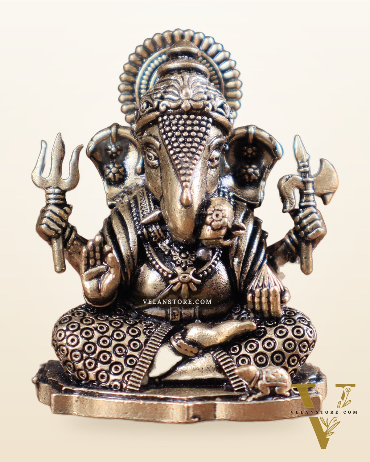 Brass Superfine Intricate Dagduseth Ganesha Idol – 2"