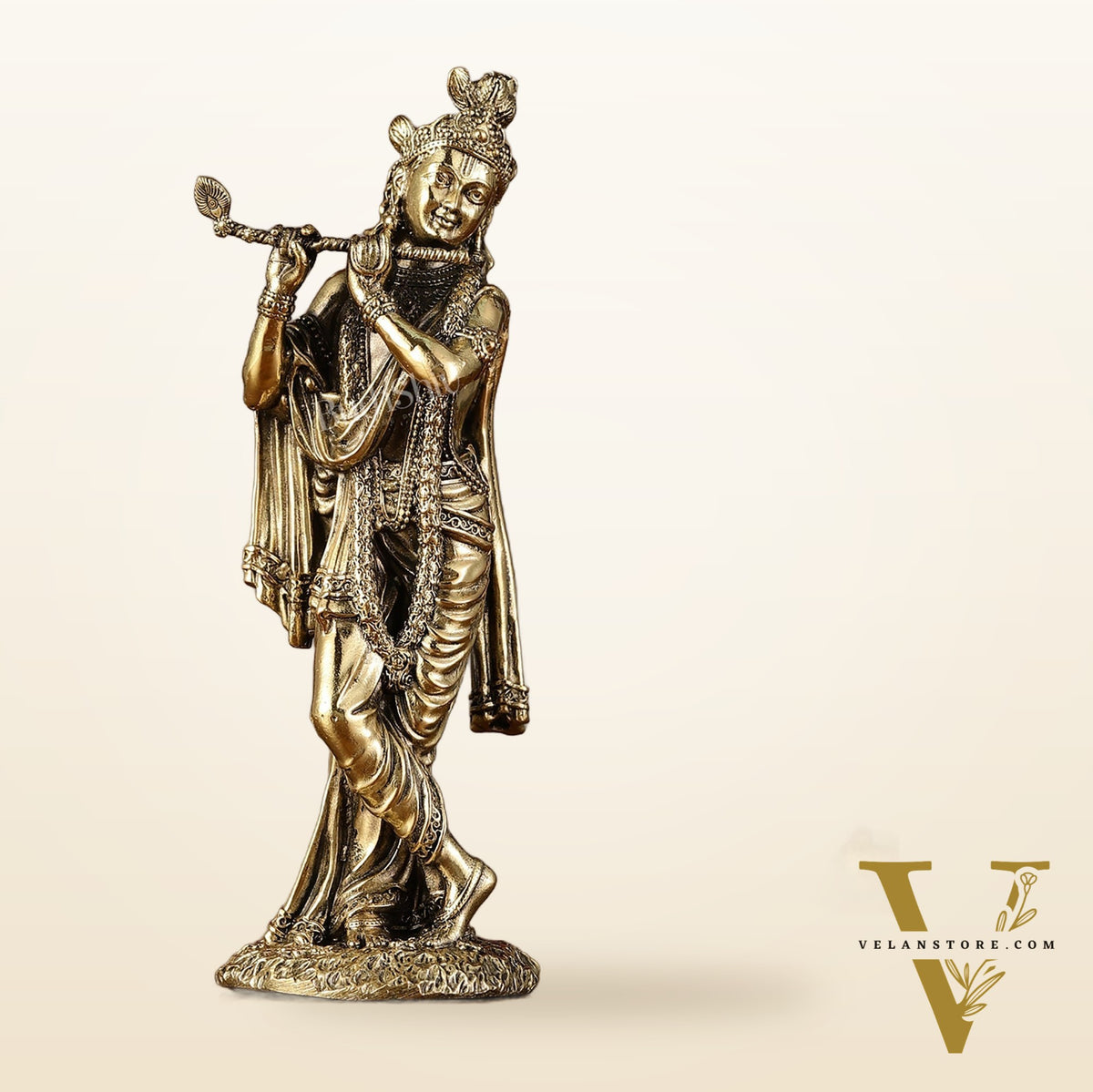 Brass Superfine Intricate Krishna Idol - 6" Height