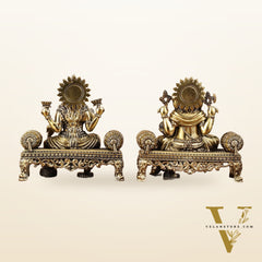 Brass Superfine Intricate Lightweight Ganesha Lakshmi Pair - 5.5"