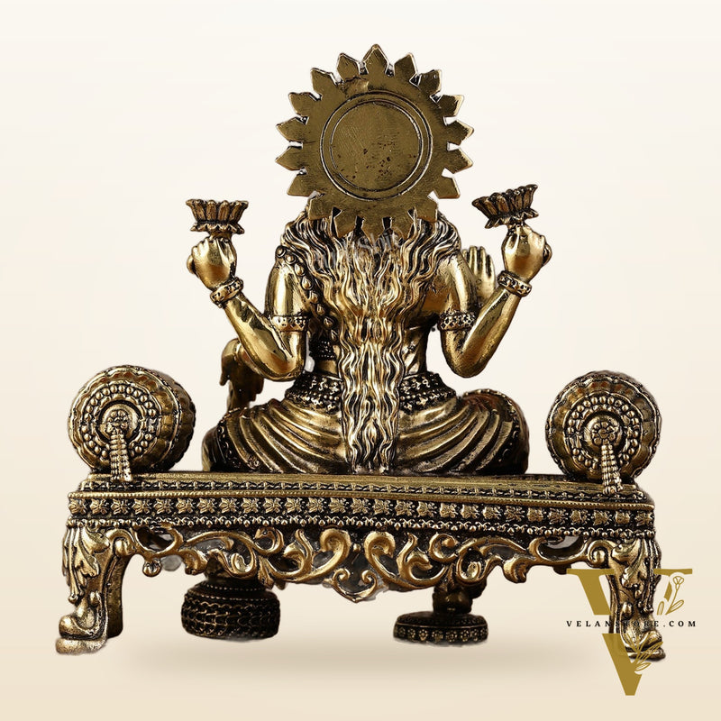 Brass Superfine Intricate Lightweight Goddess Lakshmi Idol - 5.5"
