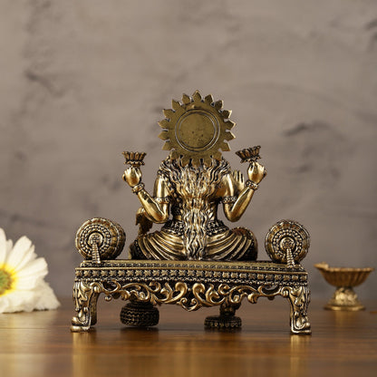 Brass Superfine Intricate Lightweight Goddess Lakshmi Idol - 5.5"