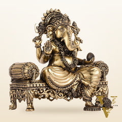 Brass Superfine Intricate Lightweight Lord Ganesha Idol - 5.5"