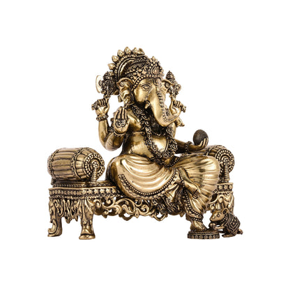Brass Superfine Intricate Lightweight Lord Ganesha Idol - 5.5"