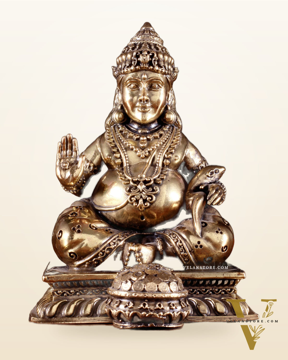 Brass Superfine Intricate Lord Kubera Idol 5"
