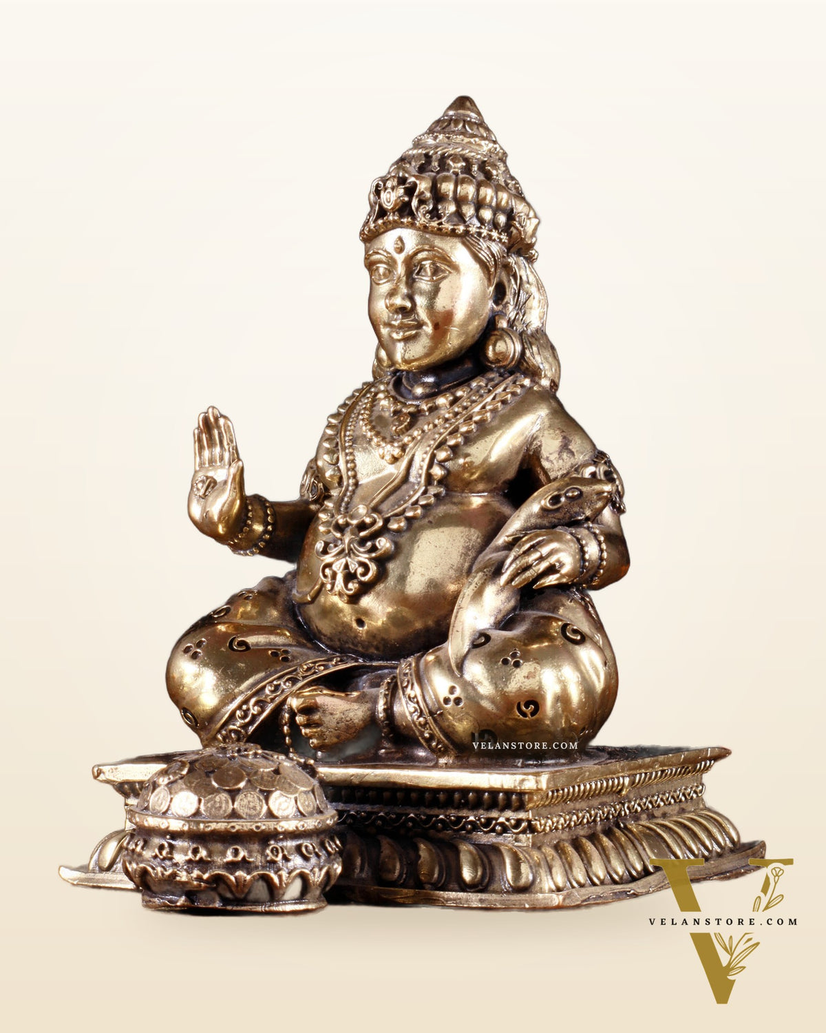 Brass Superfine Intricate Lord Kubera Idol 5"