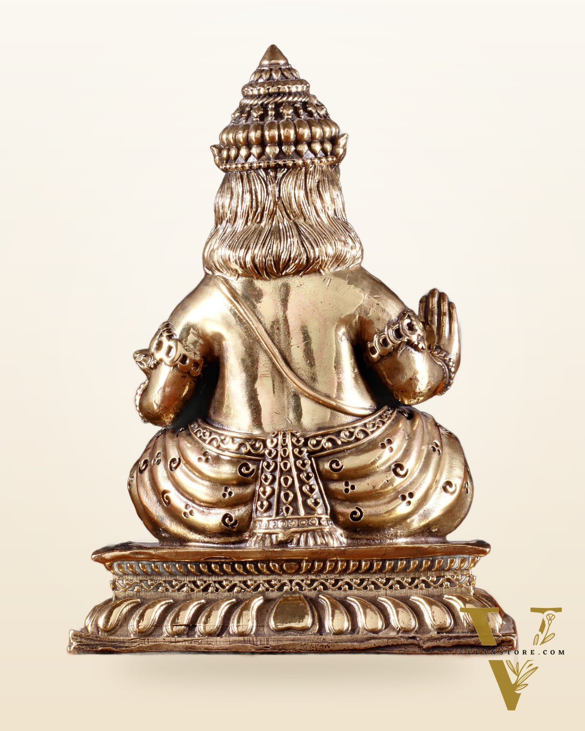 Brass Superfine Intricate Lord Kubera Idol 5"