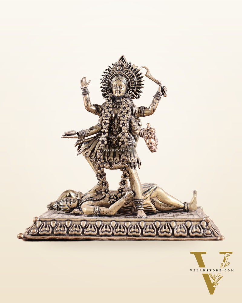 Brass Superfine Intricate Mahakali Idol | 4"