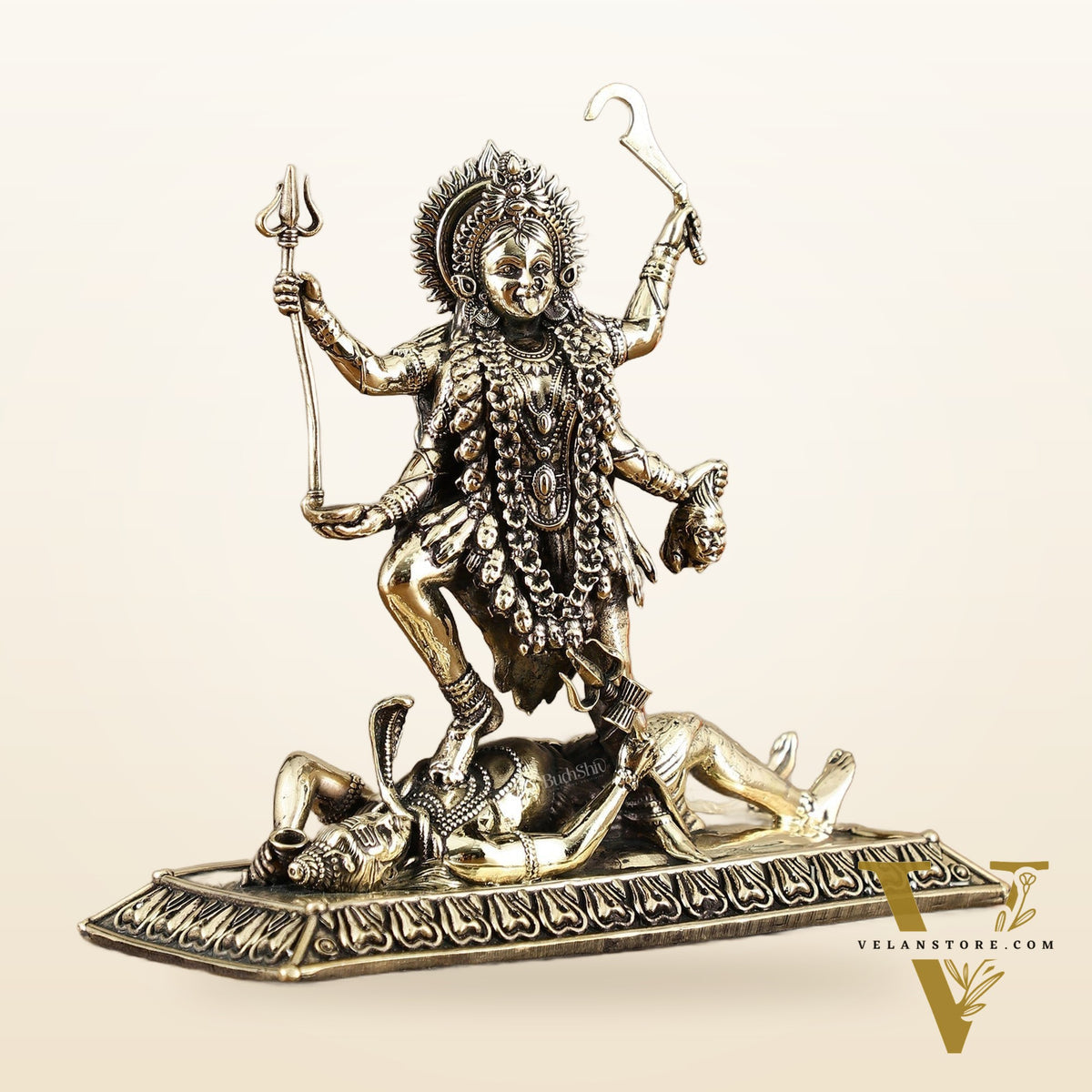 Brass Superfine Intricate Mahakali Idol | 6.5"
