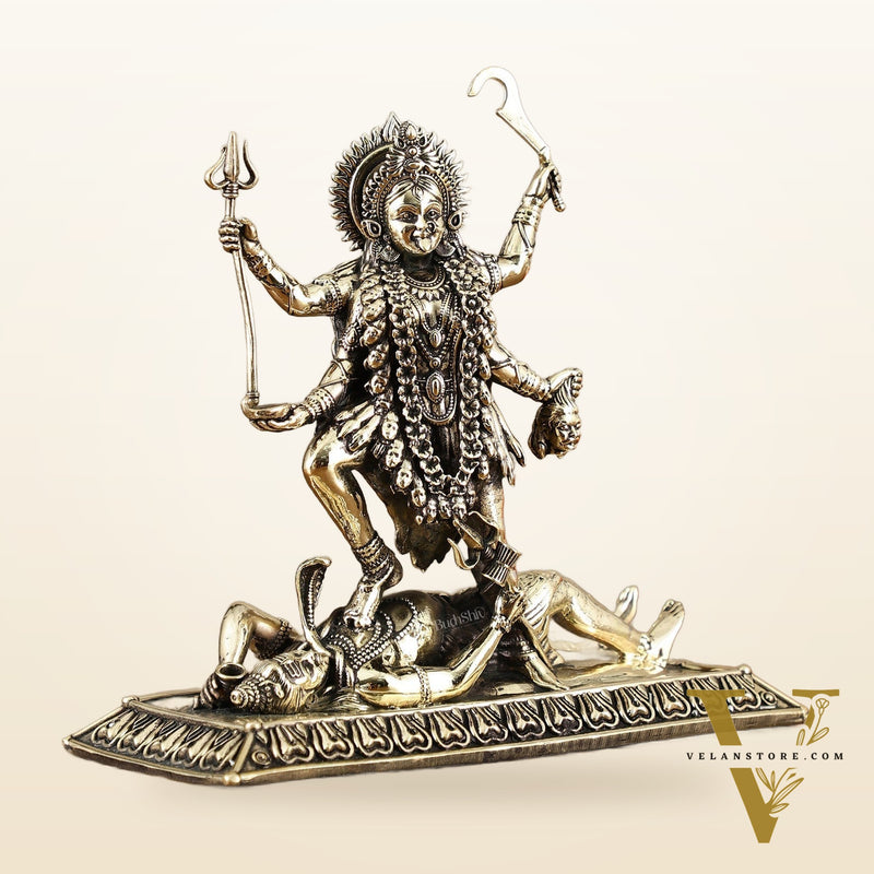 Brass Superfine Intricate Mahakali Idol | 6.5"