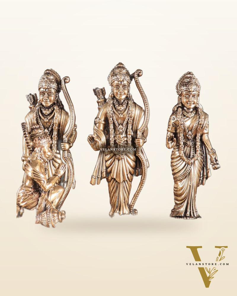 Brass Superfine Intricate Ram Darbar Idol – 6" x 7.5" x 5" | Handcrafted by Silver Artisans