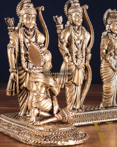 Brass Superfine Intricate Ram Darbar Idol – 6" x 7.5" x 5" | Handcrafted by Silver Artisans