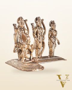 Brass Superfine Intricate Ram Darbar Idol – 6" x 7.5" x 5" | Handcrafted by Silver Artisans